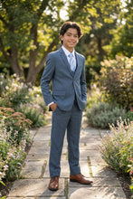 Load image into Gallery viewer, Perry Ellis "Sharkskin Swagger" Kids Mid-Navy Suit (5-Piece Set)