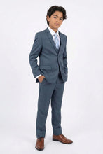 Load image into Gallery viewer, Perry Ellis "Sharkskin Swagger" Kids Mid-Navy Suit (5-Piece Set)