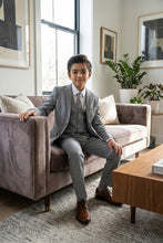Load image into Gallery viewer, Perry Ellis "Sharkskin Swagger" Kids Shark Grey Suit (5-Piece Set)