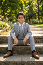 Load image into Gallery viewer, Perry Ellis "Sharkskin Swagger" Kids Shark Grey Suit (5-Piece Set)