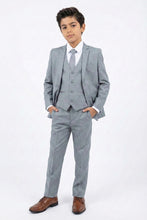 Load image into Gallery viewer, Perry Ellis "Sharkskin Swagger" Kids Shark Grey Suit (5-Piece Set)