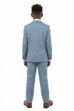 Load image into Gallery viewer, Perry Ellis "Sharkskin Swagger" Kids Smoke Blue Suit (5-Piece Set)