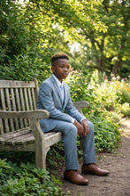 Load image into Gallery viewer, Perry Ellis "Sharkskin Swagger" Kids Smoke Blue Suit (5-Piece Set)