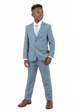 Load image into Gallery viewer, Perry Ellis "Sharkskin Swagger" Kids Smoke Blue Suit (5-Piece Set)