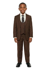 Load image into Gallery viewer, "Huntington" Stacy Adams Kids Brown Suit (5-Piece Set)