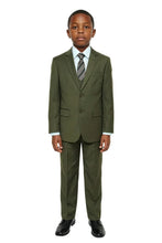 Load image into Gallery viewer, "Huntington" Stacy Adams Kids Olive Suit (5-Piece Set)