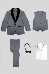 Stacy Adams "Hampton" Stacy Adams Kids Grey Tuxedo (5-Piece Set)