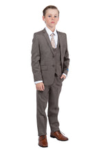 Load image into Gallery viewer, Perry Ellis "Sharkskin Swagger" Kids Cocoa Suit (5-Piece Set)