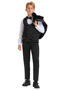 Tazio "Jayden" Tazio Kids Black Velvet Tuxedo (5-Piece Set)