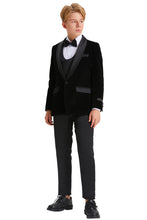 Load image into Gallery viewer, Tazio &quot;Jayden&quot; Tazio Kids Black Velvet Tuxedo (5-Piece Set)