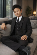 Load image into Gallery viewer, Tazio "Jacob" Kids Black 5-Piece Suit