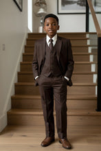 Load image into Gallery viewer, Tazio "Jacob" Kids Brown 5-Piece Suit