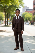 Load image into Gallery viewer, Tazio "Jacob" Kids Brown 5-Piece Suit