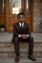 Load image into Gallery viewer, Tazio "Jacob" Kids Brown 5-Piece Suit
