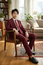 Load image into Gallery viewer, Tazio "Jacob" Kids Burgundy 5-Piece Suit