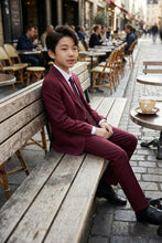 Load image into Gallery viewer, Tazio "Jacob" Kids Burgundy 5-Piece Suit