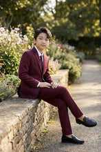 Load image into Gallery viewer, Tazio "Jacob" Kids Burgundy 5-Piece Suit