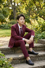 Load image into Gallery viewer, Tazio "Jacob" Kids Burgundy 5-Piece Suit