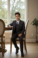 Load image into Gallery viewer, Tazio "Jacob" Kids Charcoal Grey 5-Piece Suit