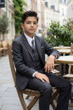 Load image into Gallery viewer, Tazio "Jacob" Kids Charcoal Grey 5-Piece Suit