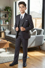 Load image into Gallery viewer, Tazio "Jacob" Kids Charcoal Grey 5-Piece Suit