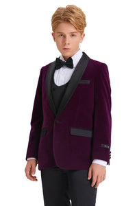 Tazio "Jayden" Tazio Kids Purple Velvet Tuxedo (5-Piece Set)