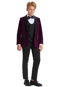 Tazio "Jayden" Tazio Kids Purple Velvet Tuxedo (5-Piece Set)