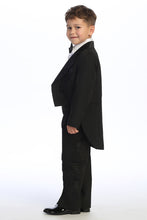 Load image into Gallery viewer, Tip Top Kids &quot;Oliver&quot; Kids Black Peak Tuxedo Tail (5-Piece Set)