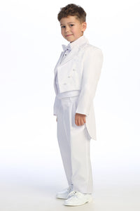 Tip Top Kids "Oliver" Kids White Peak Tuxedo Tail (5-Piece Set)