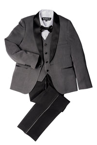 BLACKTIE "London" Kids Charcoal Tuxedo (5-Piece Set)