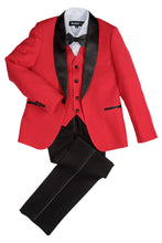 Load image into Gallery viewer, BLACKTIE &quot;London&quot; Kids Red Tuxedo (5-Piece Set)