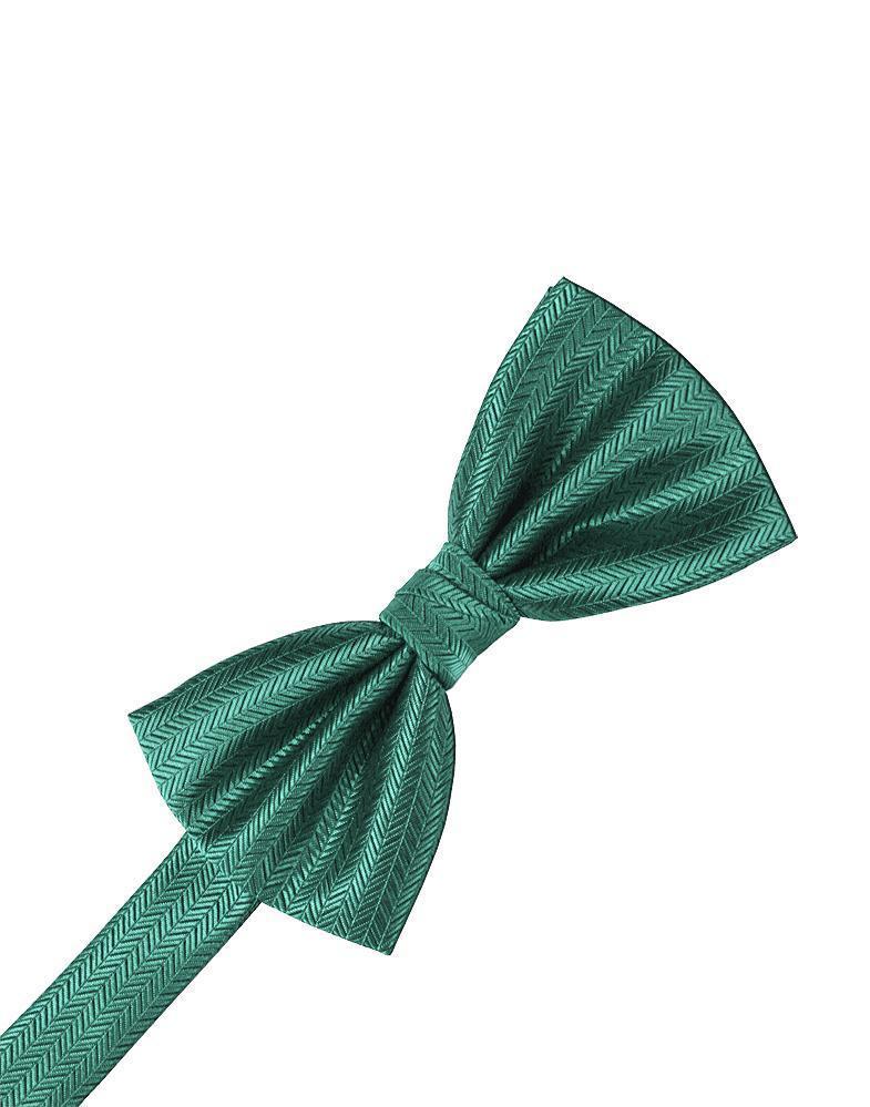 Cardi Aqua Herringbone Kids Bow Tie