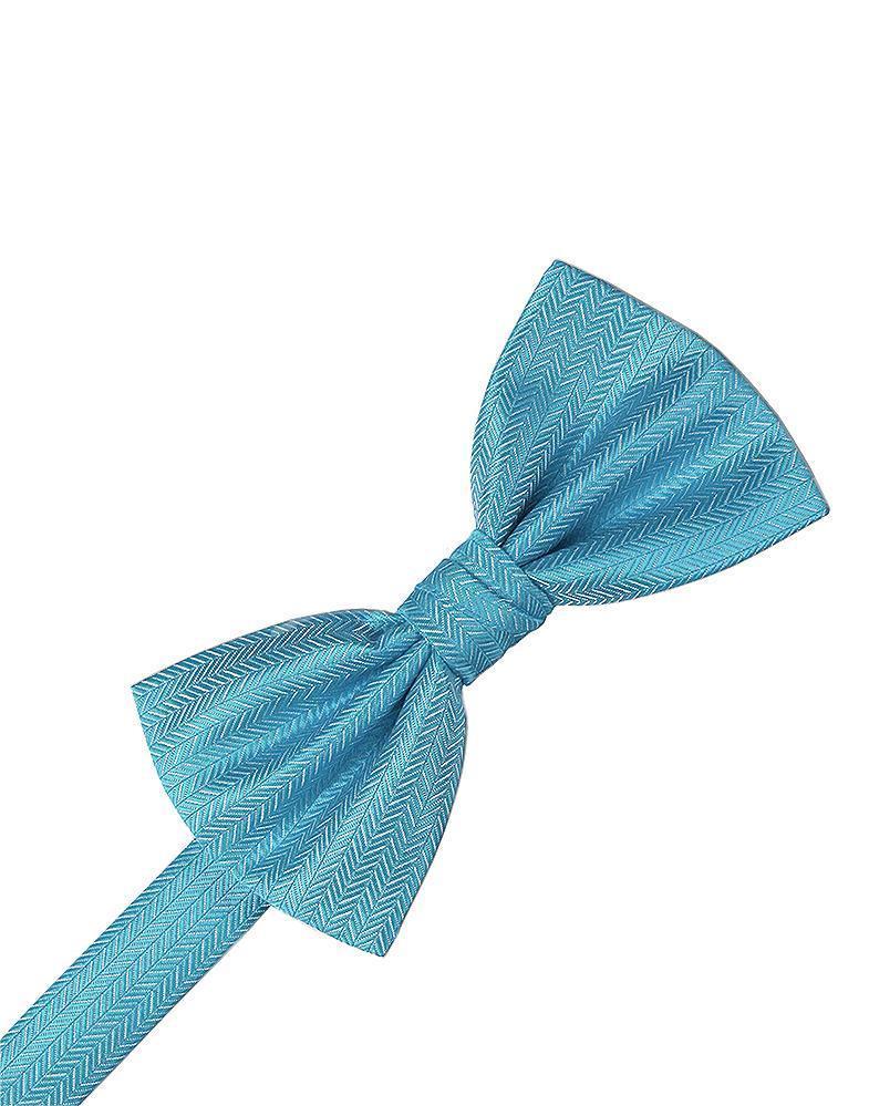 Cardi Blue Ice Herringbone Kids Bow Tie