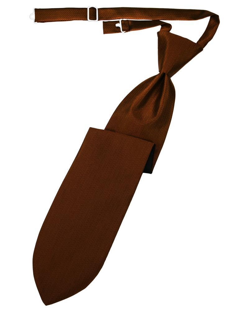 Cardi Cinnamon Herringbone Kids Necktie