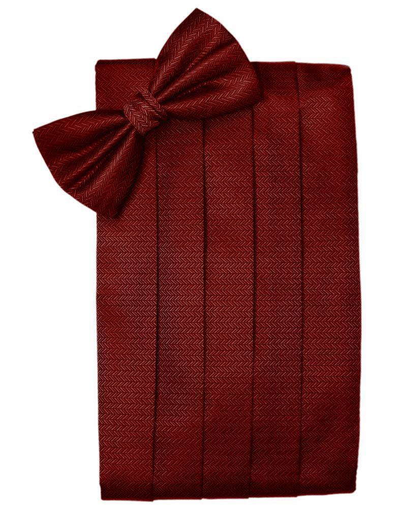 Cardi Claret Herringbone Kids Cummerbund