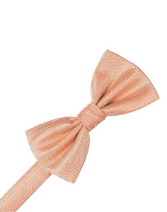 Cardi Coral Herringbone Kids Bow Tie