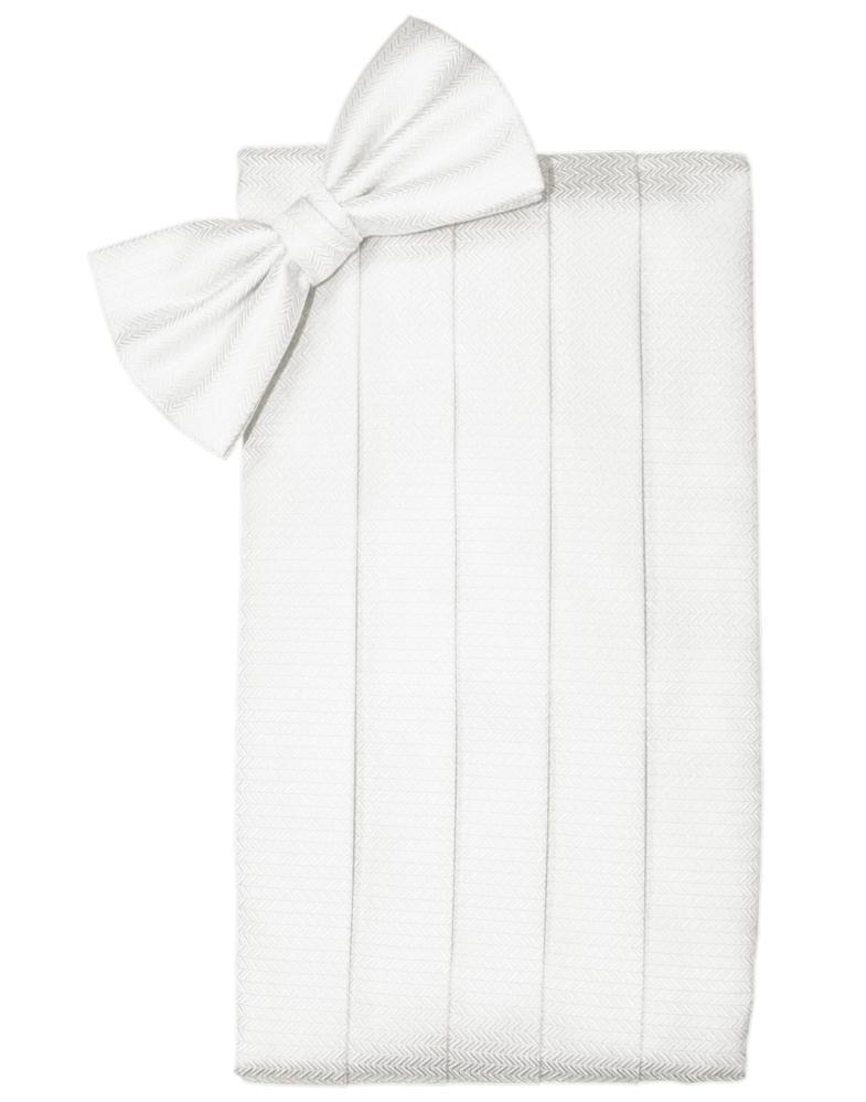 Cardi Diamond White Herringbone Kids Cummerbund