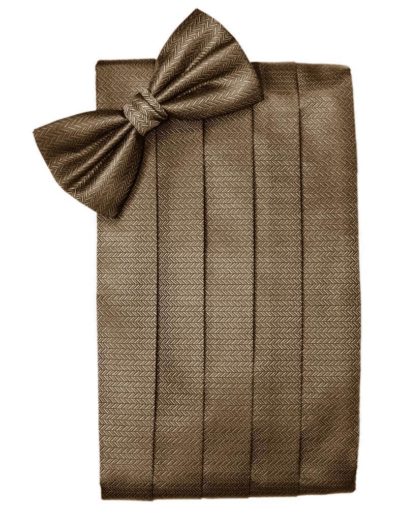 Cardi Mocha Herringbone Kids Cummerbund