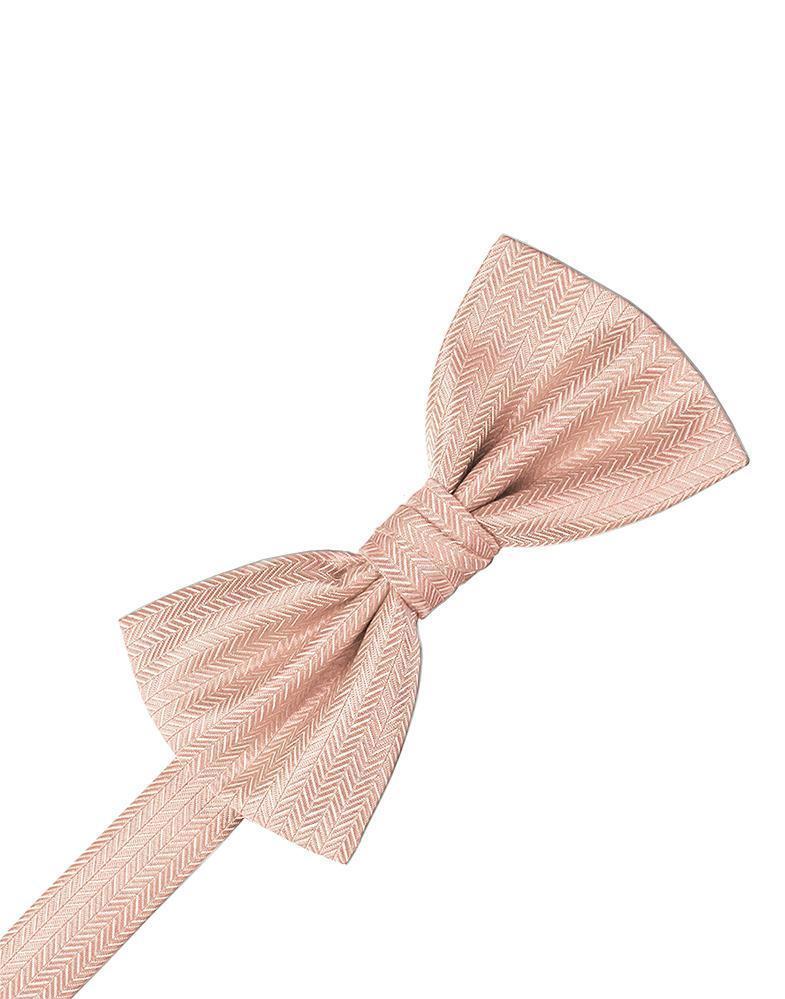 Cardi Peach Herringbone Kids Bow Tie