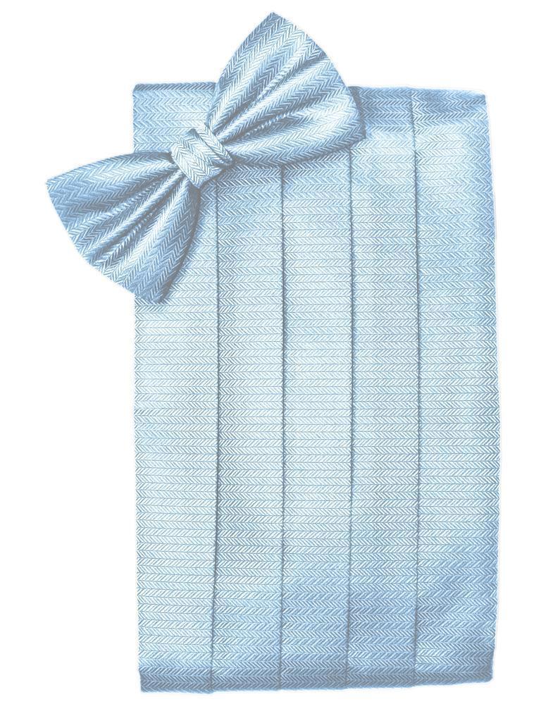 Cardi Powder Blue Herringbone Kids Cummerbund