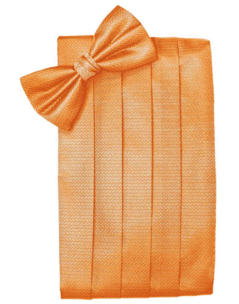 Cardi Tangerine Herringbone Kids Cummerbund