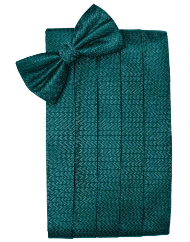Cardi Teal Herringbone Kids Cummerbund