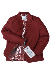 Little Tuxedos "Mason" Kids Burgundy Suit (5-Piece Set)