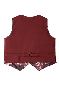 Little Tuxedos "Mason" Kids Burgundy Suit (5-Piece Set)