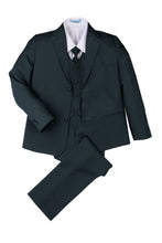 Load image into Gallery viewer, Little Tuxedos &quot;Mason&quot; Kids Hunter Green Suit (5-Piece Set)