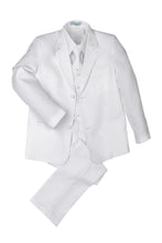 Load image into Gallery viewer, Little Tuxedos &quot;Mason&quot; Kids White Suit (5-Piece Set)