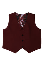 Load image into Gallery viewer, Little Tuxedos &quot;Prodigy&quot; Kids Burgundy Tuxedo (5-Piece Set)