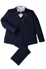 Load image into Gallery viewer, Little Tuxedos &quot;Prodigy&quot; Kids Navy Tuxedo (5-Piece Set)