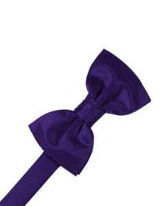 Cardi Purple Luxury Satin Kids Bow Tie