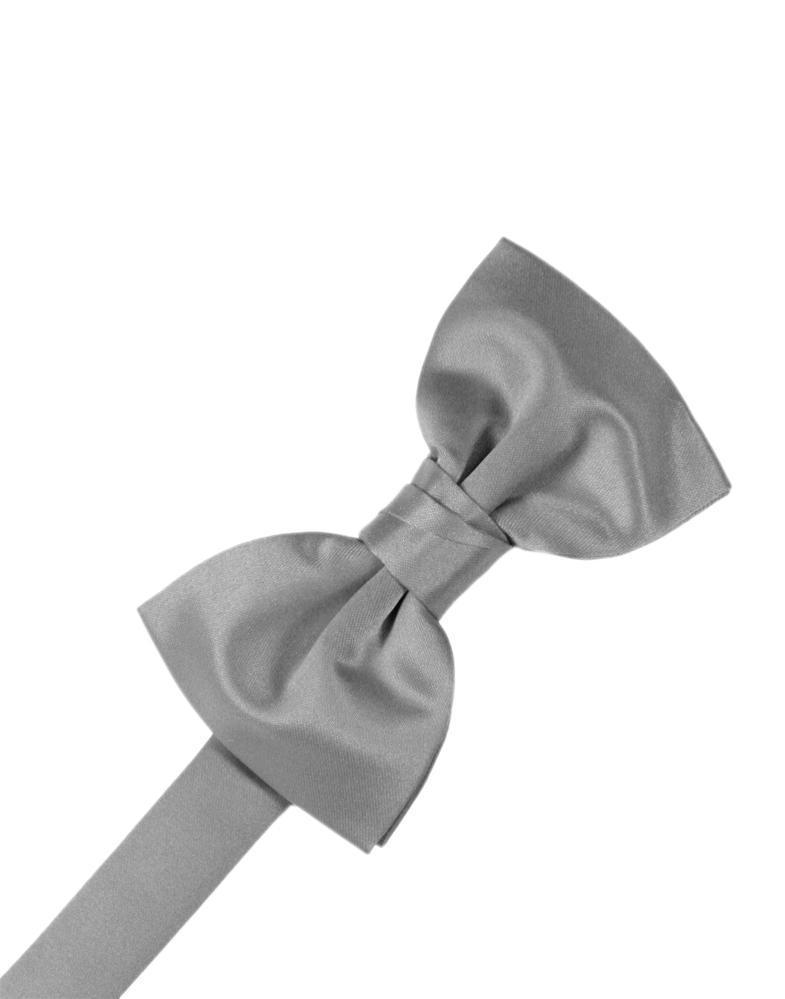 Cardi Silver Luxury Satin Kids Bow Tie